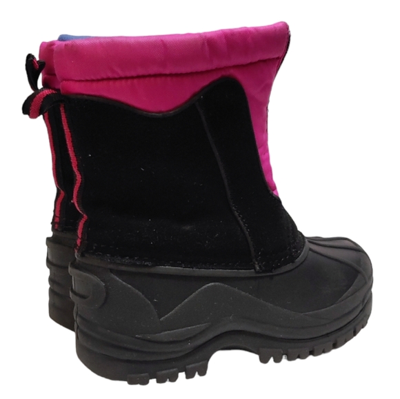 Totes Pink Black Suede Nora Winter Snow Boots Girls Youth Size 11 - Picture 5 of 9